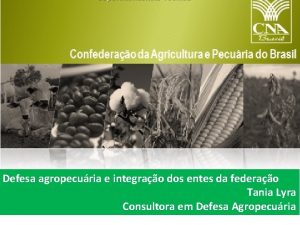 Defesa agropecuria e integrao dos entes da federao