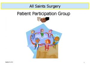 All Saints Surgery Patient Participation Group Updated 01