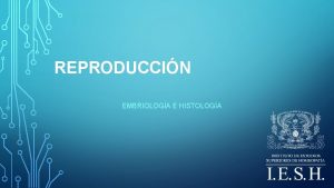 REPRODUCCIN EMBRIOLOGA E HISTOLOGA Se requiere una serie