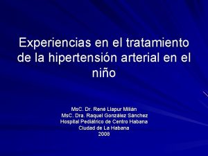 Experiencias en el tratamiento de la hipertensin arterial