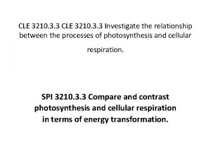 CLE 3210 3 3 Investigate the relationship between