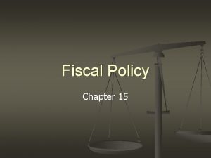 Fiscal Policy Chapter 15 Understanding Fiscal Policy Chapter