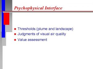 Psychophysical Interface n Thresholds plume and landscape Judgments
