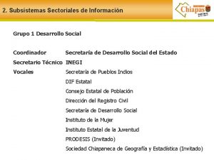 2 Subsistemas Sectoriales de Informacin Grupo 1 Desarrollo