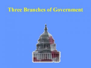 Three Branches of Government The Constitution The US