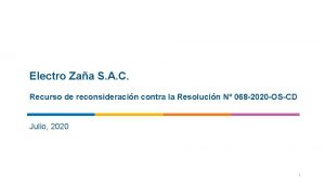Electro Zaa S A C Recurso de reconsideracin