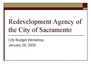 Redevelopment Agency of the City of Sacramento City