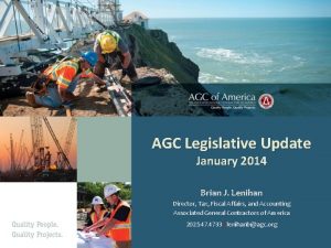 AGC Legislative Update January 2014 Brian J Lenihan