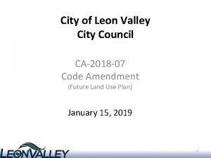 City of Leon Valley City Council CA2018 07