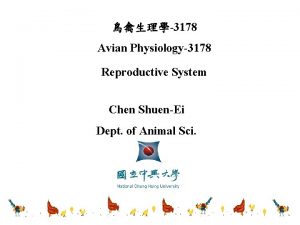 3178 Avian Physiology3178 Reproductive System Chen ShuenEi Dept