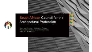 South African Council for the Architectural Profession Name