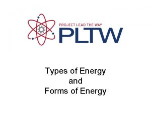 Types of Energy and Forms of Energy Energy