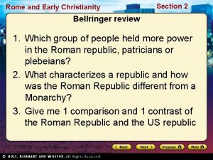 Rome and Early Christianity Section 2 Bellringer review