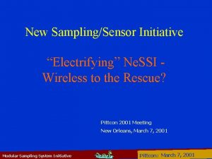 New SamplingSensor Initiative Electrifying Ne SSI Wireless to