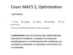 Cours MACS 2 Optimisation chographie https ljk imag