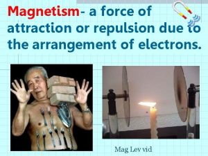Magnetism a force of attraction or repulsion due