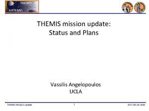 THEMIS ARTEMIS THEMIS mission update Status and Plans