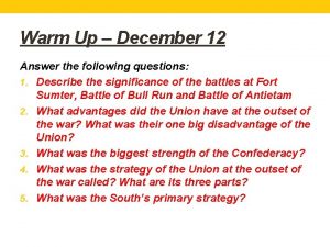 Warm Up December 12 Answer the following questions