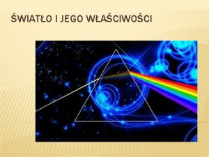 WIATO I JEGO WACIWOCI wiato jest fal elektromagnetyczn