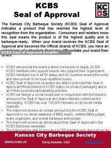 KCBS Seal of Approval The Kansas City Barbeque