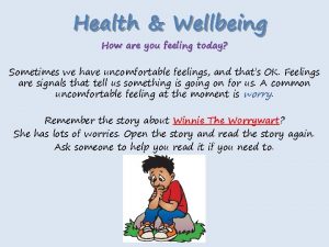 Health Wellbeing How are you feeling today Sometimes