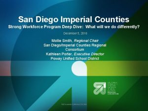 San Diego Imperial Counties Strong Workforce Program Deep