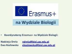 na Wydziale Biologii Koordynatorzy Erasmus na Wydziale Biologii