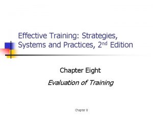 Effective Training Strategies Systems and Practices 2 nd