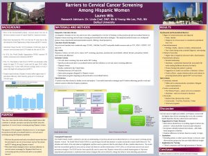 Barriers to Cervical Cancer Screening Among Hispanic Women