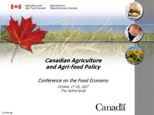 Canadian Agriculture and Agrifood Policy Conference on the