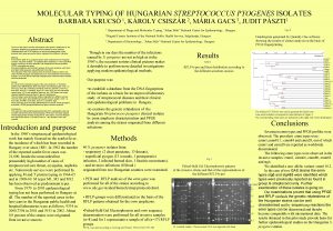 MOLECULAR TYPING OF HUNGARIAN STREPTOCOCCUS PYOGENES ISOLATES BARBARA