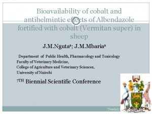 Bioavailability of cobalt and antihelmintic effects of Albendazole