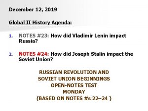 December 12 2019 Global II History Agenda 1