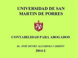 UNIVERSIDAD DE SAN MARTIN DE PORRES CONTABILIDAD PARA