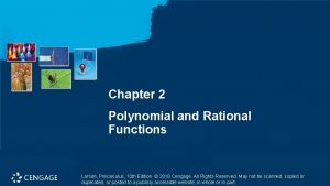 Chapter 2 Polynomial and Rational Functions Larson Precalculus