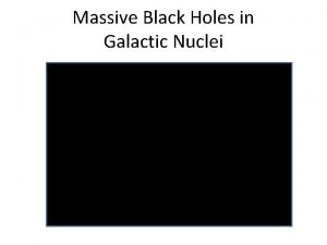 Massive Black Holes in Galactic Nuclei Massive Black