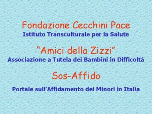 Fondazione Cecchini Pace Istituto Transculturale per la Salute