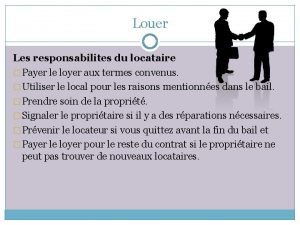 Louer Les responsabilites du locataire Payer le loyer