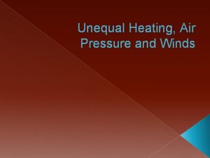 Unequal Heating Air Pressure and Winds Atmosphere Air