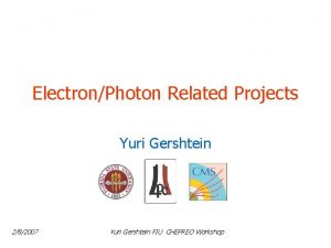 ElectronPhoton Related Projects Yuri Gershtein 282007 Yuri Gershtein