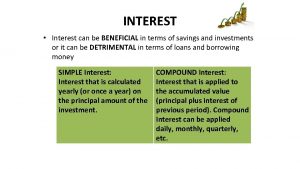 INTEREST Interest can be BENEFICIAL in terms of
