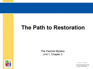 The Path to Restoration The Paschal Mystery Unit