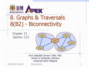 8 Graphs Traversals 8B 2 Biconnectivity Chapter 13