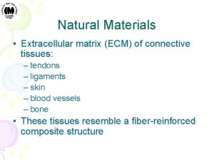 Natural Materials Extracellular matrix ECM of connective tissues