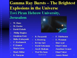 Gamma Ray Bursts The Brightest Explosions in the