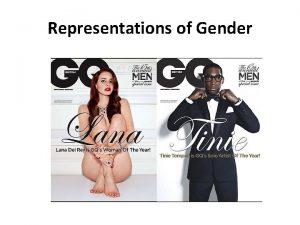 Representations of Gender What is gender Your sex