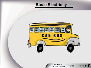 Basic Electricity CANBUS DATA SYSTEM 1 26 What