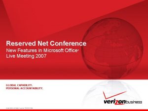 Reserved Net Conference New Features in Microsoft Office