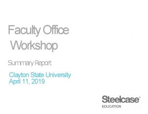 Faculty Office Workshop Summary Report Clayton State University