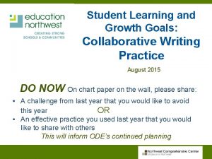 Student Learning and Growth Goals Collaborative Writing Practice